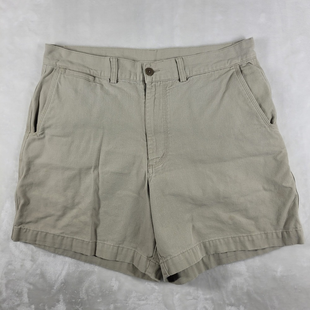Patagonia Canvas Shorts 38 Beige Organic Cotton Hiking Outdoor Active Heavy‎